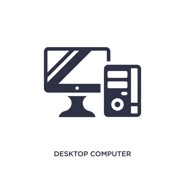 Icona del computer desktop su sfondo bianco. Elemento semplice illust — Vettoriale Stock