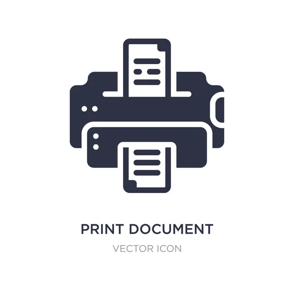 Print document icon on white background. Simple element illustra — Stock Vector