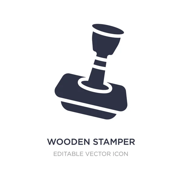 Icono de madera estampado sobre fondo blanco. Elemento simple illustra — Vector de stock
