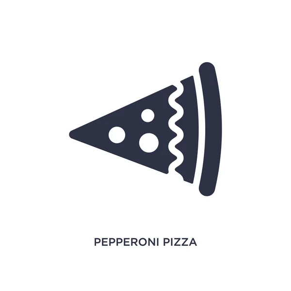 Ícone de fatia de pizza pepperoni no fundo branco. Elemento simples i — Vetor de Stock
