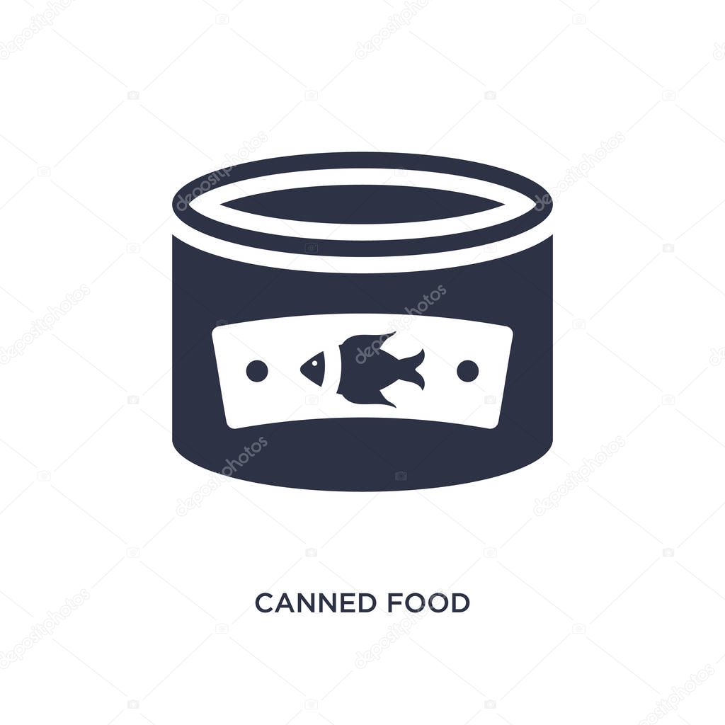 canned food icon on white background. Simple element illustratio