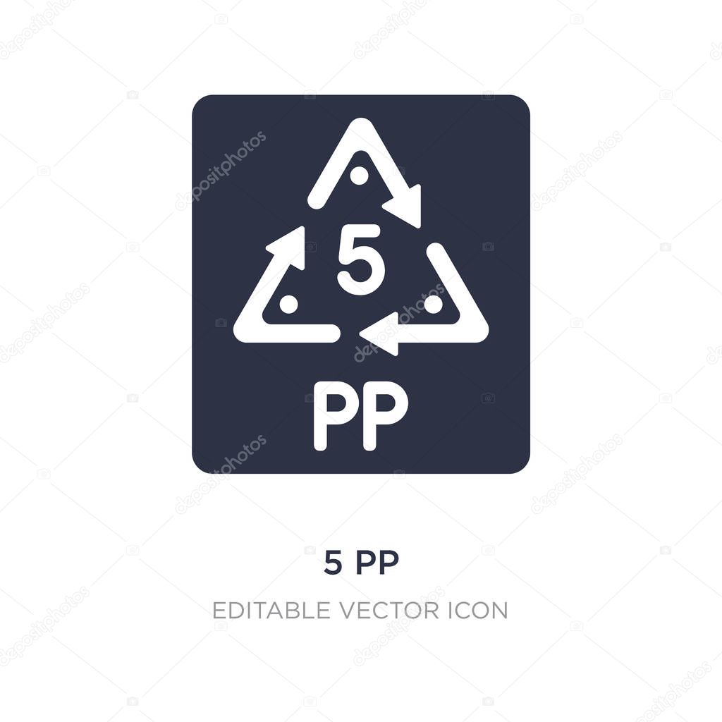 5 pp icon on white background. Simple element illustration from 