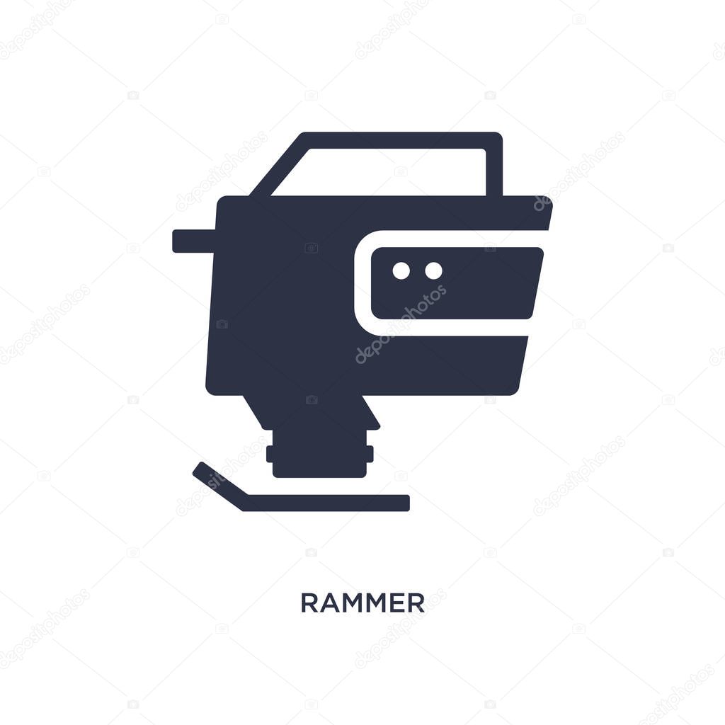 rammer icon on white background. Simple element illustration fro