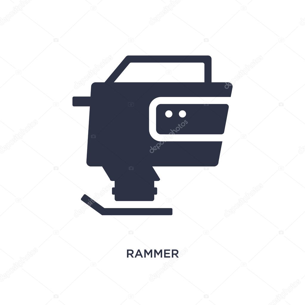 Rammer icon. Simple element illustration from construction concept. rammer editable symbol design on white background. Can be use for web and mobile.