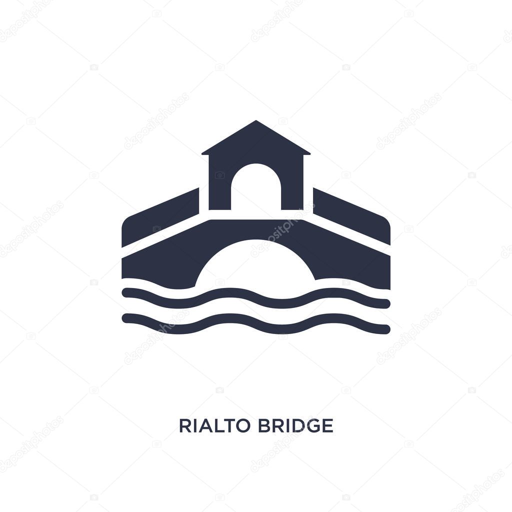 Rialto bridge icon. Simple element illustration from buildings concept. rialto bridge editable symbol design on white background. Can be use for web and mobile.