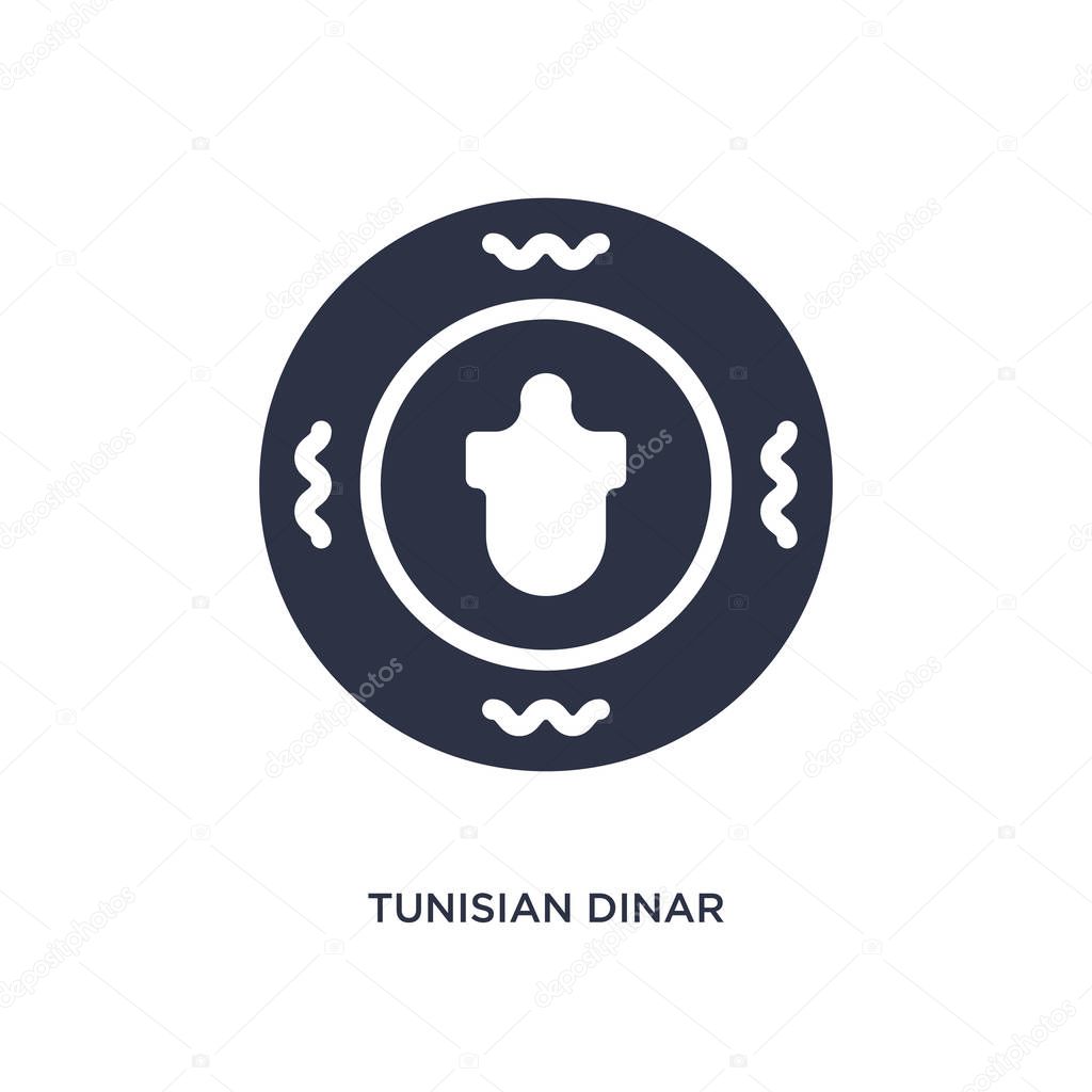 tunisian dinar icon on white background. Simple element illustra