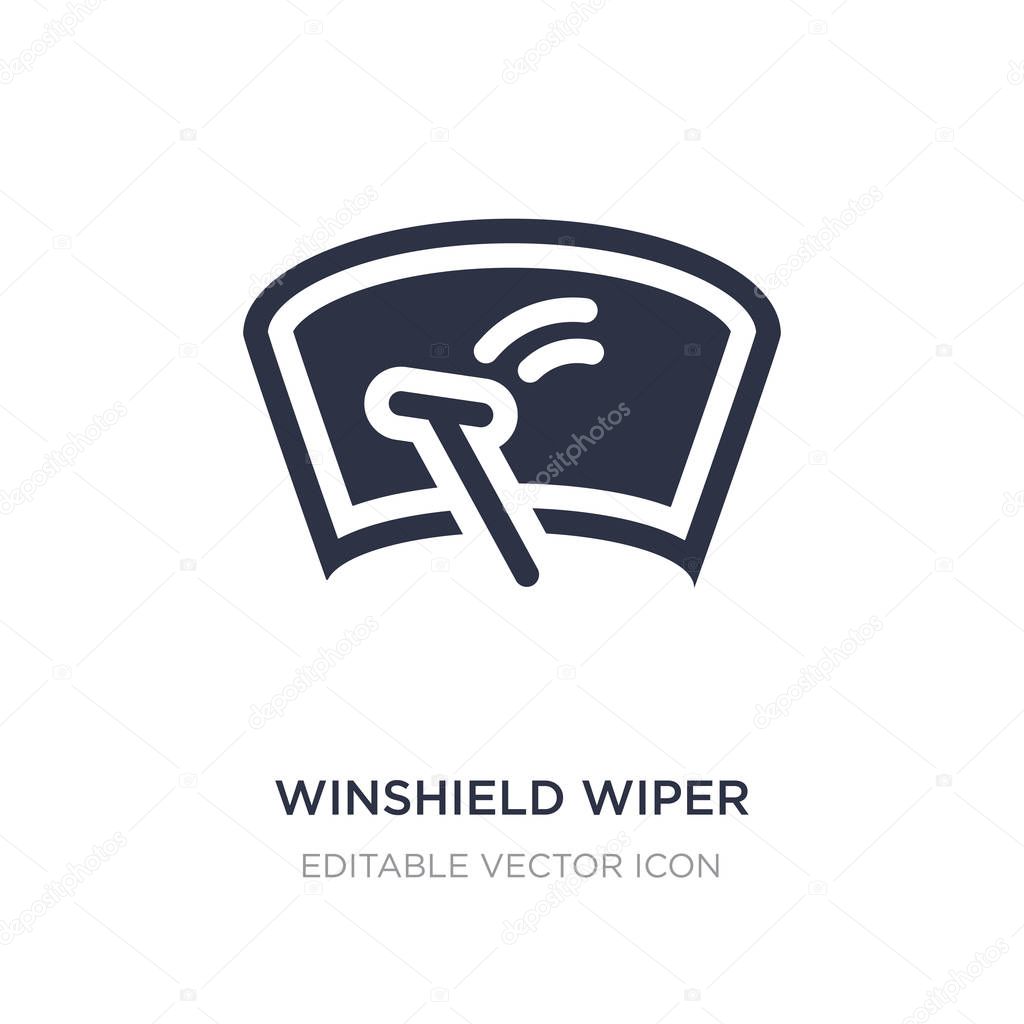 winshield wiper icon on white background. Simple element illustr