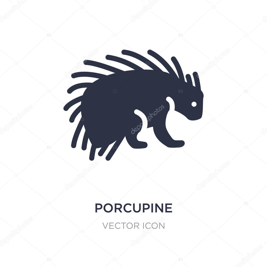 Porcupine icon on white background. Simple element illustration from Animals concept. porcupine sign icon symbol design.