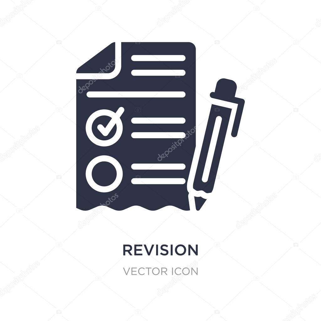 Revision icon on white background. Simple element illustration from Business and finance concept. revision sign icon symbol design.