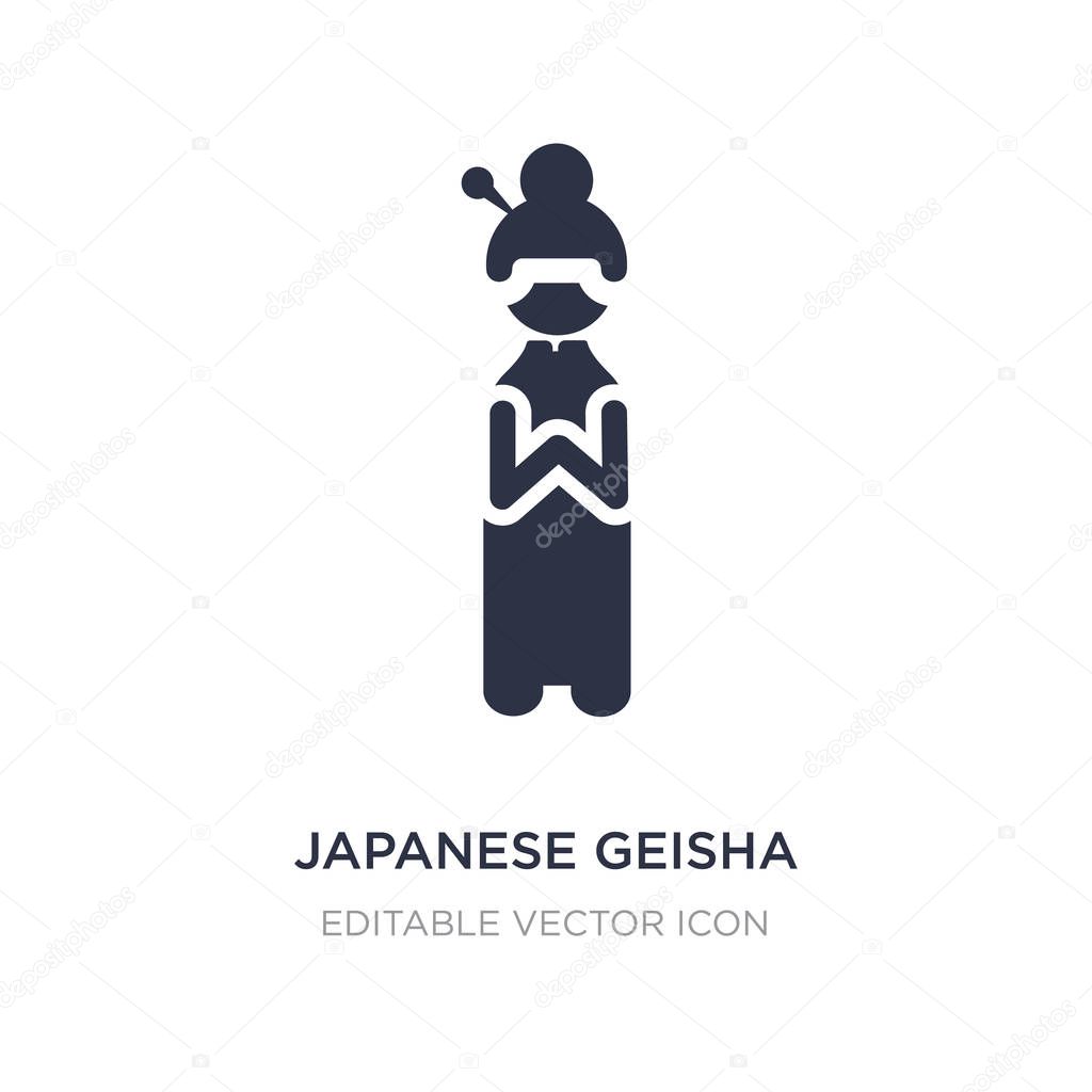 Japanese geisha icon on white background. Simple element illustration from People concept. japanese geisha icon symbol design.