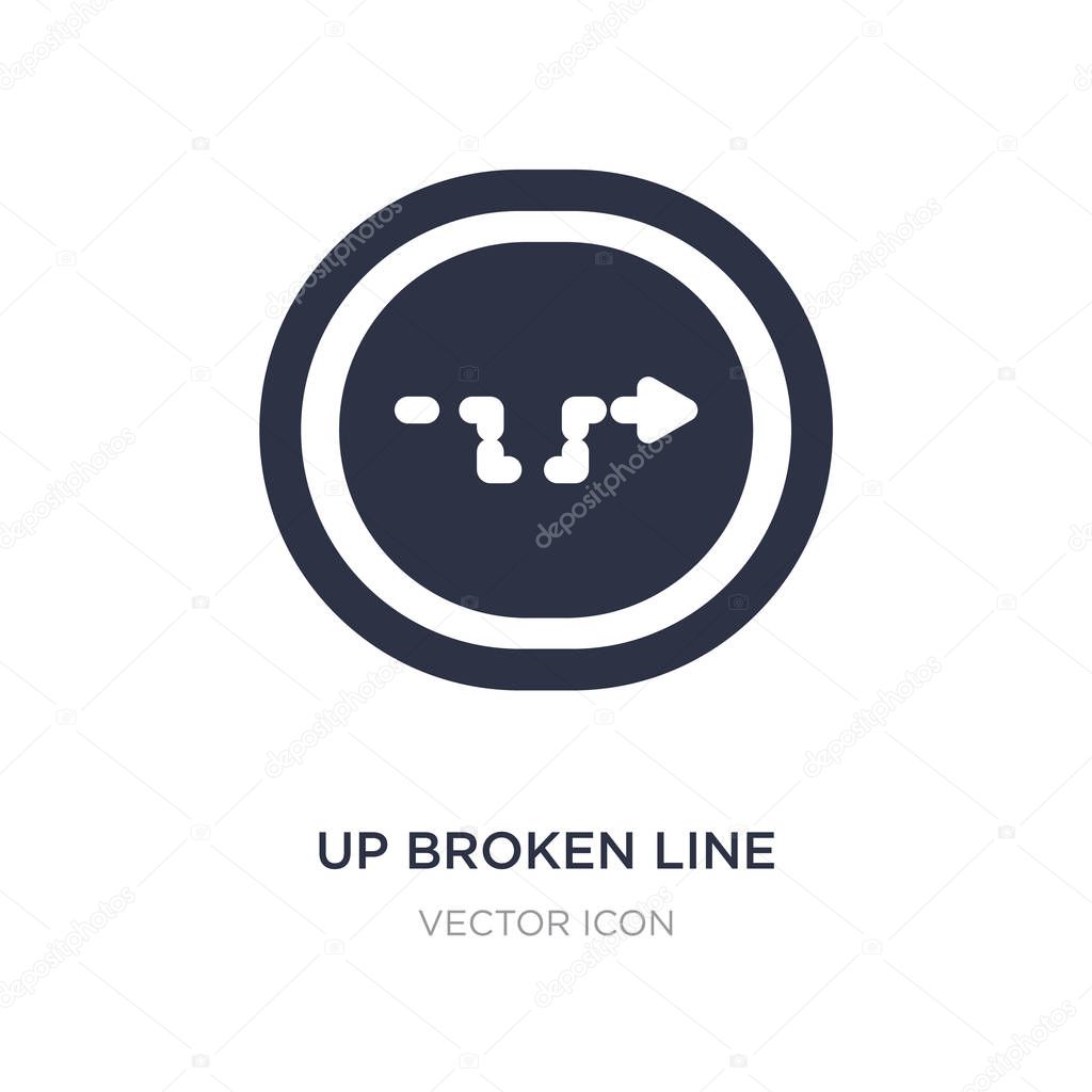 up broken line arrow icon on white background. Simple element il