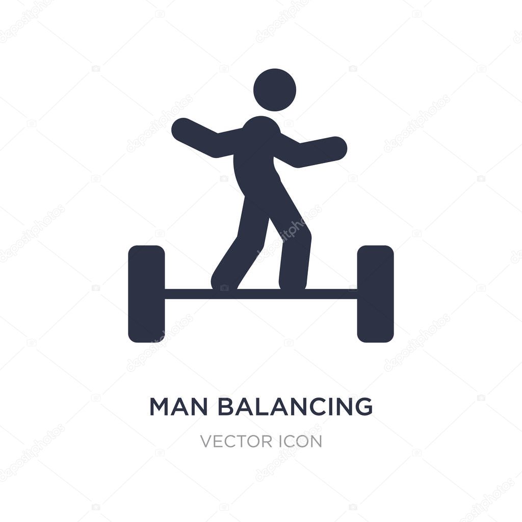 Man balancing icon on white background. Simple element illustration from Sports concept. man balancing sign icon symbol design.