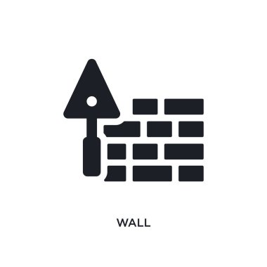 duvar izole simgesi. Gayrimenkul konsept simgeler basit öğe örnek. duvar düzenlenebilir logo işareti sembol tasarımı beyaz arka plan üzerinde. web ve mobil kullanmak olabilir