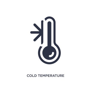 soğuk sıcaklık simgesi. Meteoroloji konseptinden basit eleman Illustration. Beyaz arka planda soğuk sıcaklık düzenlenebilir sembol tasarımı. Web ve mobil cihazlar için kullanılabilir.