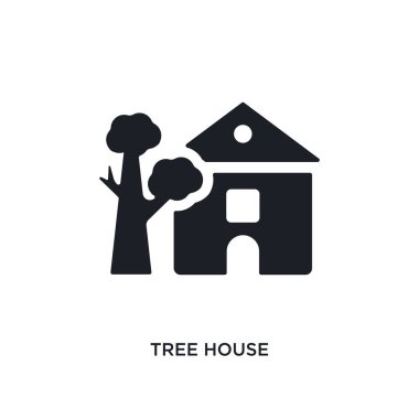 ağaç evi izole simgesi. Gayrimenkul konsept simgeler basit öğe örnek. ağaç evi düzenlenebilir logo işareti sembol tasarımı beyaz arka plan üzerinde. web ve mobil kullanmak olabilir