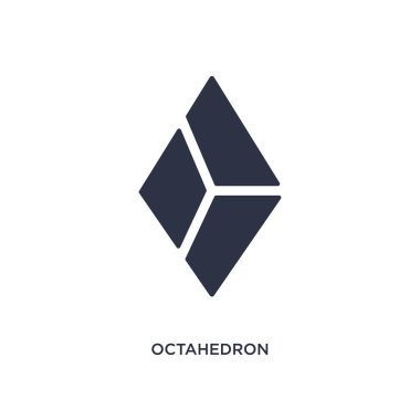 Beyaz arka plan OCTAHEDRON simgesi. Basit öğe illüstrasyon