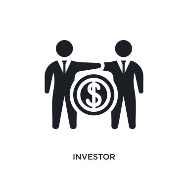 Yatırımcı izole simgesi. crowdfunding kavramı simgeler basit öğe örnek. Yatırımcı düzenlenebilir logo işareti sembol tasarımı beyaz arka plan üzerinde. web ve mobil kullanmak olabilir