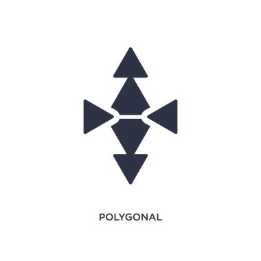 poligonal sinerji şekiller simgesi beyaz arka plan üzerinde. Basit elemen