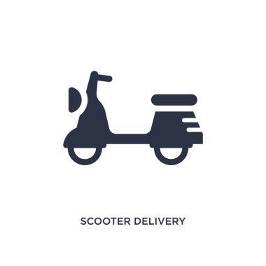 Scooter dır simgesi beyaz arka plan üzerinde. Basit öğe illust