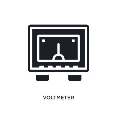 voltmetre izole simgesi. electrian bağlantıları kavramı simgeler basit öğe örnek. voltmetre düzenlenebilir logo işareti sembol tasarımı beyaz arka plan üzerinde. web ve mobil kullanmak olabilir