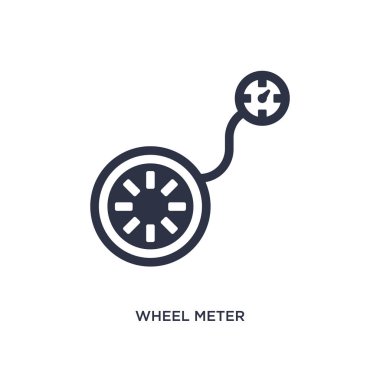 Beyaz arka planda tekerlek sayacı simgesi. Basit eleman ıllustratio
