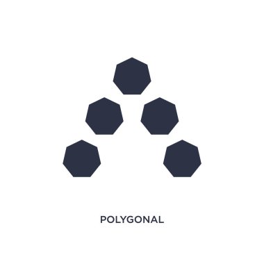 Beyaz arka plan poligonal artarak simgesi. Basit öğe hasta