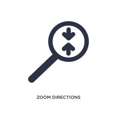 yakınlaştırma yönü izole simgesi. Oklar kavramı basit eleman illüstrasyon. Zoom yön düzenlenebilir logo sembol tasarım beyaz arka planda. Web ve mobil cihazlar için kullanılabilir.