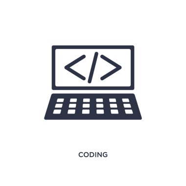 simgesi beyaz arka planda kodlama. Basit öğe illüstrasyon fro