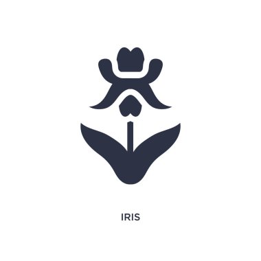 İris simgesi. Doğa kavramı basit eleman illüstrasyon. Beyaz arka planda iris düzenlenebilir sembol tasarımı. Web ve mobil cihazlar için kullanılabilir.