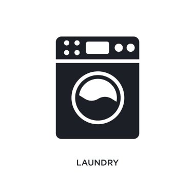 Çamaşırhane izole simgesi. basit öğe illüstrasyon kavramı simgeleri temizleme üzerinden. Çamaşırhane düzenlenebilir logo işareti sembol tasarımı beyaz arka plan üzerinde. web ve mobil kullanmak olabilir