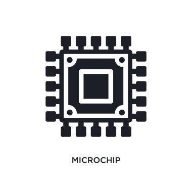 mikroçip izole simgesi. basit öğe illüstrasyon kavramı simgeler programlama üzerinden. mikroçip düzenlenebilir logo işareti sembol tasarımı beyaz arka plan üzerinde. web ve mobil kullanmak olabilir