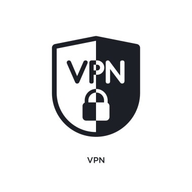 VPN izole simgesi. teknoloji kavramı simgeleri basit öğe örnek. VPN düzenlenebilir logo işareti sembol tasarımı beyaz arka plan üzerinde. web ve mobil kullanmak olabilir