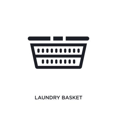 çamaşır sepeti izole simgesi. basit öğe örnek h