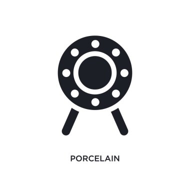 Porselen izole simgesi. Müze kavramı simgeler basit öğe örnek. Porselen düzenlenebilir logo işareti sembol tasarımı beyaz arka plan üzerinde. web ve mobil kullanmak olabilir