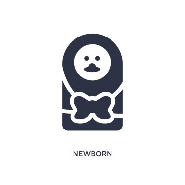 yeni yenidoğan simgesi. Çocuklar ve bebek kavramı basit eleman illüstrasyon. Beyaz arka planda yeni doğmuş düzenlenebilir sembol tasarımı. Web ve mobil cihazlar için kullanılabilir.