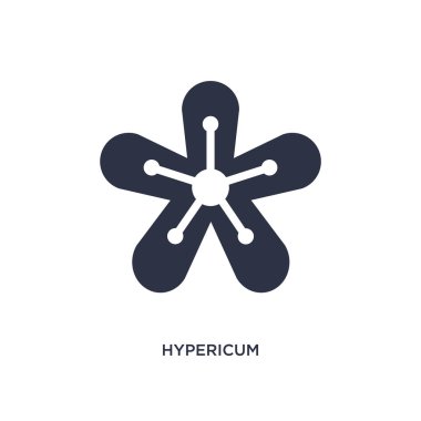 Hypericum simgesi. Doğa kavramı basit eleman illüstrasyon. Beyaz arka planda Hypericum düzenlenebilir sembol tasarımı. Web ve mobil cihazlar için kullanılabilir.