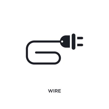 Tel izole simgesi. electrian bağlantıları kavramı simgeler basit öğe örnek. düzenlenebilir logo işareti simgesi tasarım beyaz zemin üzerine tel. web ve mobil kullanmak olabilir