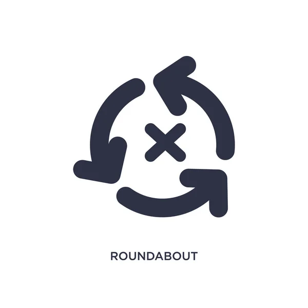 Roundabout Isolated Icon Simple Element Illustration Arrows Concept Roundabout Editable — Stock Vector