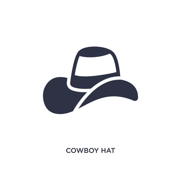 Cowboy hattu kuvake valkoisella taustalla. Yksinkertainen elementin havainnollistaminen — vektorikuva