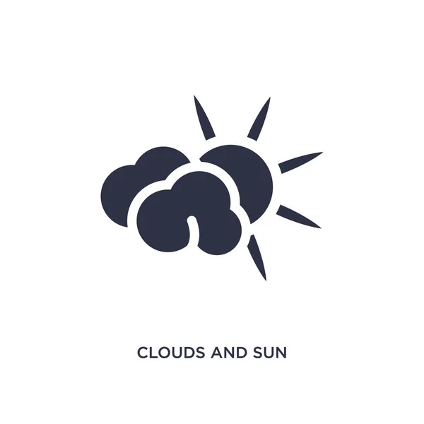 Nuvole Sole Isolato Icona Elemento Semplice Illustrazione Dal Concetto Meteo — Vettoriale Stock