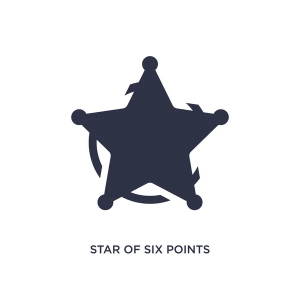 Estrella de seis puntos icono sobre fondo blanco. Elemento simple illu — Vector de stock