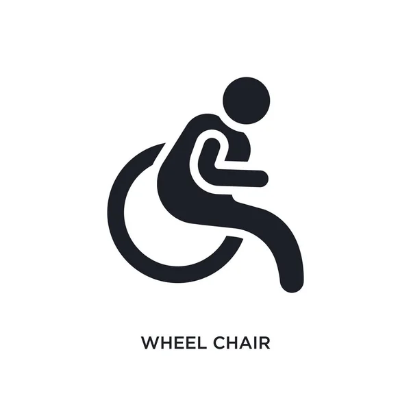 Cadeira de rodas ícone isolado. ilustração elemento simples de huma — Vetor de Stock