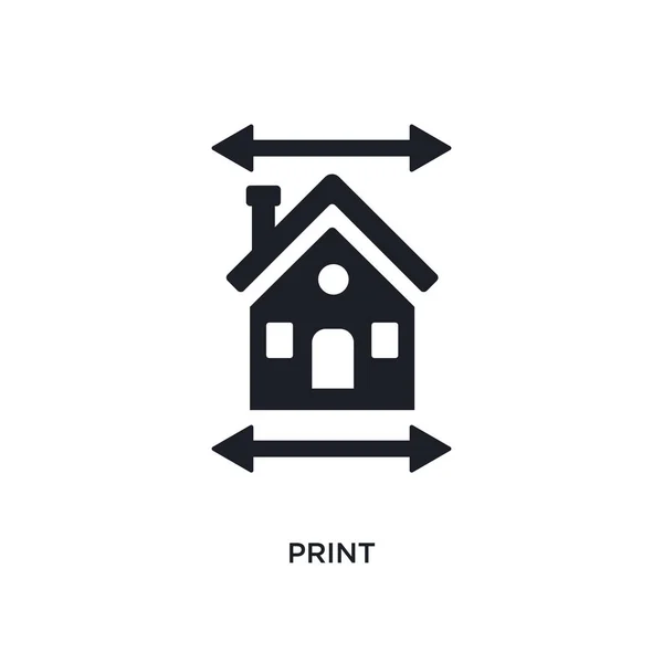 Печать Изолированной Иконки Простая Иллюстрация Элемента Иконок Концепции Недвижимости Печать — стоковый вектор