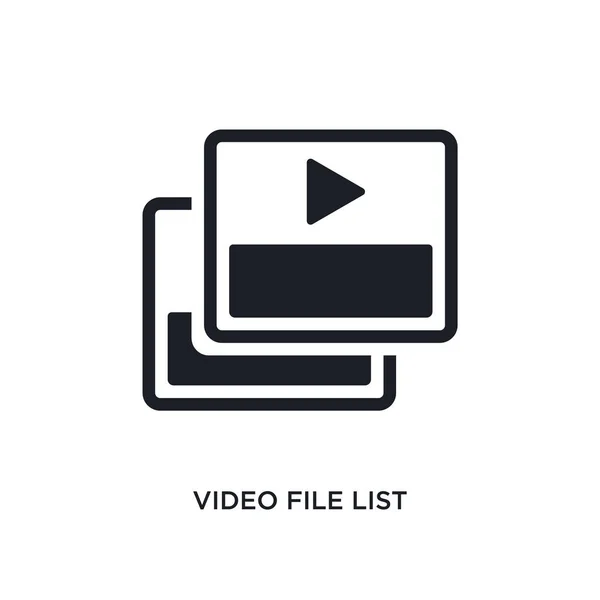 Lista de archivos de vídeo icono aislado. elemento simple ilustración de — Vector de stock