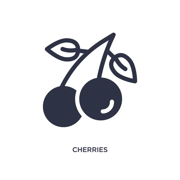 Ícone de cerejas no fundo branco. Ilustração do elemento simples f — Vetor de Stock