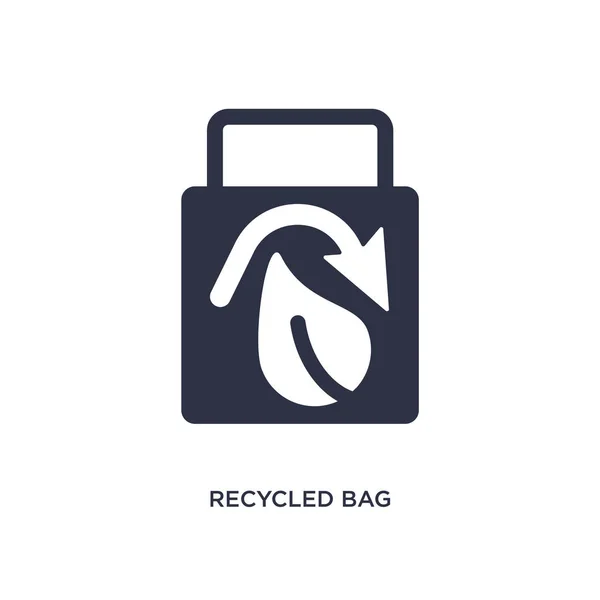 Icono de la bolsa reciclada sobre fondo blanco. Elemento simple illustrati — Vector de stock