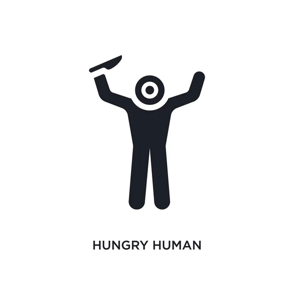 饥饿的人类孤立的图标。简单的元素例证从费用 — 图库矢量图片