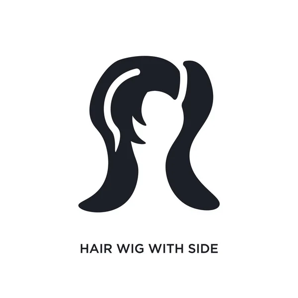 Haarperücke Mit Seitlichem Icon Einfache Elementillustration Aus Frauenkleidungskonzepten Haarperücke Mit — Stockvektor