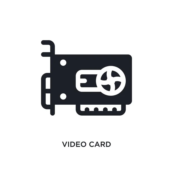 Tarjeta Vídeo Icono Aislado Ilustración Elementos Simples Iconos Concepto Dispositivos — Vector de stock