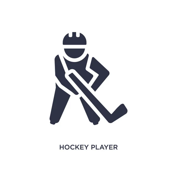 Hokejový hráč ikony na bílém pozadí. Jednoduchý prvek illustrat — Stockový vektor